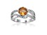 Round Citrine with White Sapphire Accents Crossover Ring, 1.12ctw