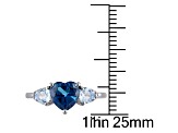 2.20ctw London Blue and Sky Blue Topaz and Diamond Accent Ring in Sterling Silver