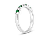 0.50ctw Emerald and Diamond Band Ring in 14k White Gold
