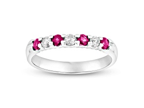 0.50ctw Ruby and Diamond Band Ring in 14k White Gold