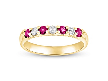 Picture of 0.50ctw Ruby and Diamond Band Ring in 14k Yellow Gold
