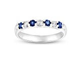 0.50ctw Sapphire and Diamond Band Ring in 14k White Gold