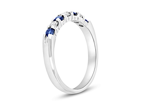 0.50ctw Sapphire and Diamond Band Ring in 14k White Gold