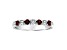 Garnet and Diamond 14k White Gold Band Ring 0.50ctw