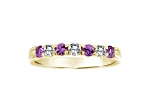 14K Yellow Gold Pink Sapphire and Diamond Wedding Band 0.50ctw