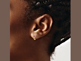 14k Yellow Gold Polished Love Cubic Zirconia Heart Stud Earrings