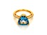 Trillion Swiss Blue Topaz and Cubic Zirconia 14K Yellow Gold Over Sterling Silver Ring