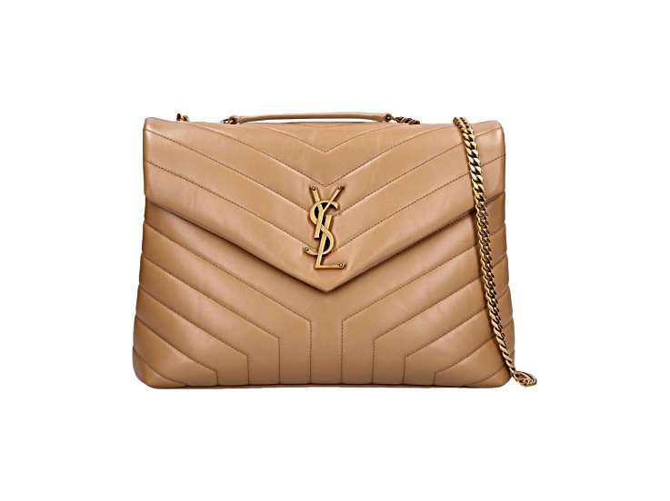 Saint Laurent Loulou Monogram Tan Quilted Leather Medium