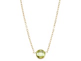 Round Peridot 10K Yellow Gold Station Necklace 0.85ctw