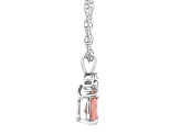 7x5mm Pear Shape Morganite with Diamond Accents 14k White Gold Pendant With Chain