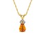 7x5mm Pear Shape Citrine with Diamond Accents 14k Yellow Gold Pendant With Chain