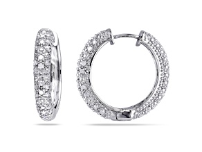 0.50ctw Diamond Hoop Earrings in Sterling Silver