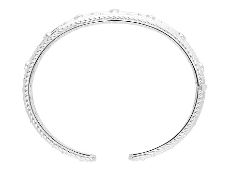 Judith Ripka "Ballroom" 0.79ctw Bella Luce® Rhodium Over Sterling Silver Cuff Bracelet