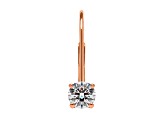 White Cubic Zirconia 14k Rose Gold Earrings With Velvet Gift Box 0.50ctw