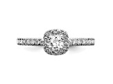 Rhodium Over 14K White Gold Eternal Promise Lab Grown Diamond Halo Ring