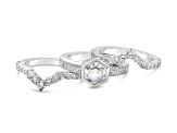 Judith Ripka 3.91ctw Bella Luce Diamond Simulant Rhodium Over Sterling Silver Ring Set