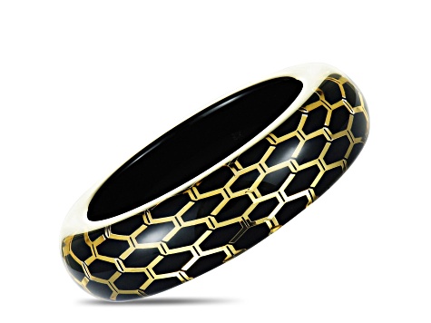 Calvin Klein Abstract Gold Tone & Black Stainless Steel Bracelet