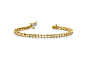14K Two-tone Gold I1/G-H Diamond Tennis Bracelet 0.91ctw