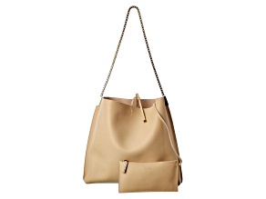 Saint Laurent Suzanne Beige Calfskin Leather Chain Hobo Bag