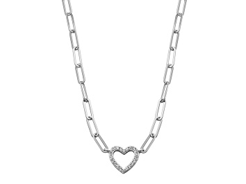 Picture of White Cubic Zirconia Rhodium Over Sterling Silver Necklace (0.363 ctw DEW)