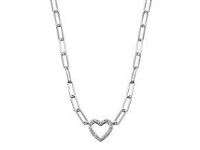 White Cubic Zirconia Rhodium Over Sterling Silver Necklace (0.363 ctw DEW)