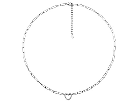 White Cubic Zirconia Rhodium Over Sterling Silver Necklace (0.363 ctw DEW)