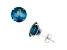 London Blue Topaz Round 10K White Gold Stud Earrings, 4.5ctw