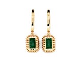 7.27 Ctw Emerald and 0.60 Ctw White Diamond Earring in 14K YG