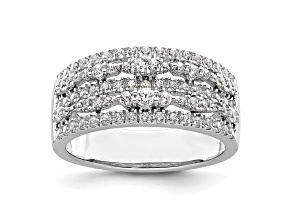 Rhodium Over 14K White Gold Diamond Band 0.88ctw