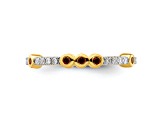 14K Yellow Gold Stackable Expressions Garnet and Diamond Ring 0.225ctw
