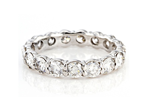 White Lab-Grown Diamond 14kt White Gold Eternity Band Ring 2.50ctw