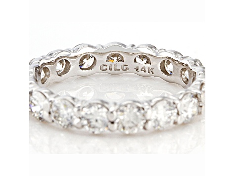 White Lab-Grown Diamond 14kt White Gold Eternity Band Ring 2.50ctw