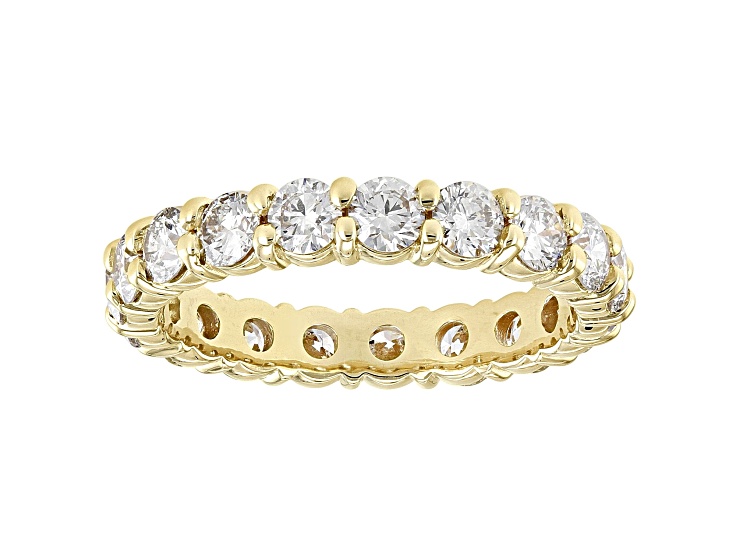 White Lab-Grown Diamond 14kt Yellow Gold Eternity Band Ring 2.50ctw