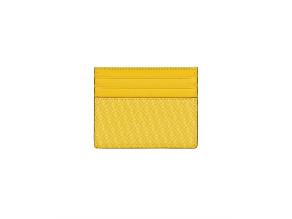 Fendi FF Logo Print Sunflower Yellow Leather Card Case