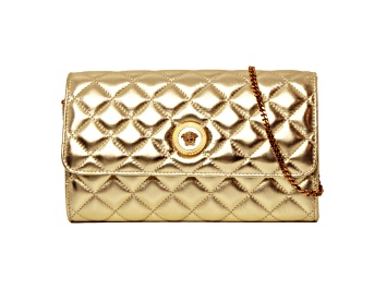 Picture of Versace Metallic Gold Leather Medusa Chain Wallet Bag