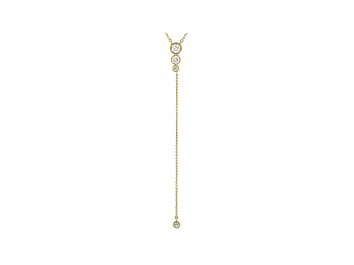 Picture of White Lab-Grown Diamond 14k Yellow Gold Lariat Necklace 1.00ctw