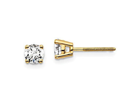 14K Yellow Gold Lab Grown Diamond 2/3ctw VS/SI GH Screw Back 4 Prong Earrings