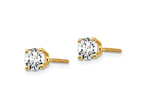 14K Yellow Gold Lab Grown Diamond 2/3ctw VS/SI GH Screw Back 4 Prong Earrings