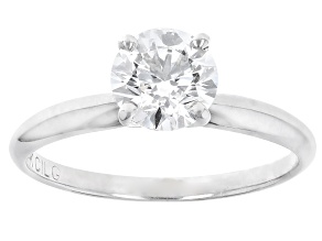 14k White Gold 1.10ct Round White IGI Certified Lab-Grown Diamond Solitaire Ring F/VS1