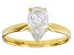 14k Yellow Gold Pear Shape White IGI Certified Lab-Grown Diamond Solitaire Ring 1.10ct F/VS1