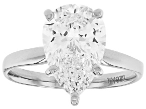 14k White Gold Pear Shape White IGI Certified Lab-Grown Diamond Solitaire Ring 2.00ct F/VS1