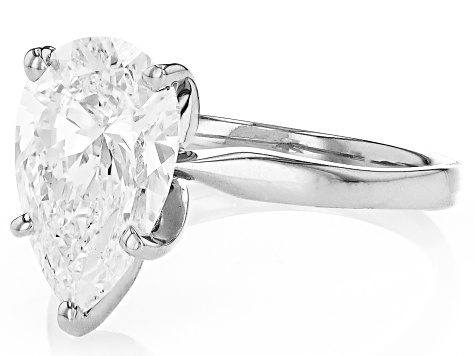 14k White Gold Pear Shape White IGI Certified Lab-Grown Diamond Solitaire Ring 2.00ct F/VS1