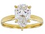 14k Yellow Gold Pear Shape White IGI Certified Lab-Grown Diamond Solitaire Ring 2.00ct F/VS1