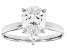 14k White Gold Pear Shape White IGI Certified Lab-Grown Diamond Solitaire Ring 3.00ct F/VS1