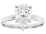 14k White Gold Pear Shape White IGI Certified Lab-Grown Diamond Solitaire Ring 3.00ct F/VS1