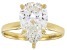 14k Yellow Gold Pear Shape White IGI Certified Lab-Grown Diamond Solitaire Ring 3.00ct F/VS1