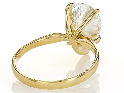 14k Yellow Gold Pear Shape White IGI Certified Lab-Grown Diamond Solitaire Ring 3.00ct F/VS1