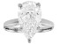 14k White Gold Pear Shape White IGI Certified Lab-Grown Diamond Solitaire Ring 4.00ct F/VS1