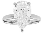 14k White Gold Pear Shape White IGI Certified Lab-Grown Diamond Solitaire Ring 4.00ct F/VS1