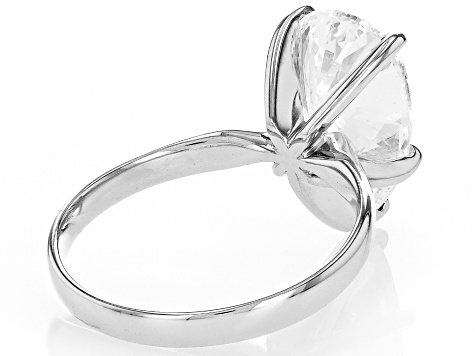 14k White Gold Pear Shape White IGI Certified Lab-Grown Diamond Solitaire Ring 4.00ct F/VS1